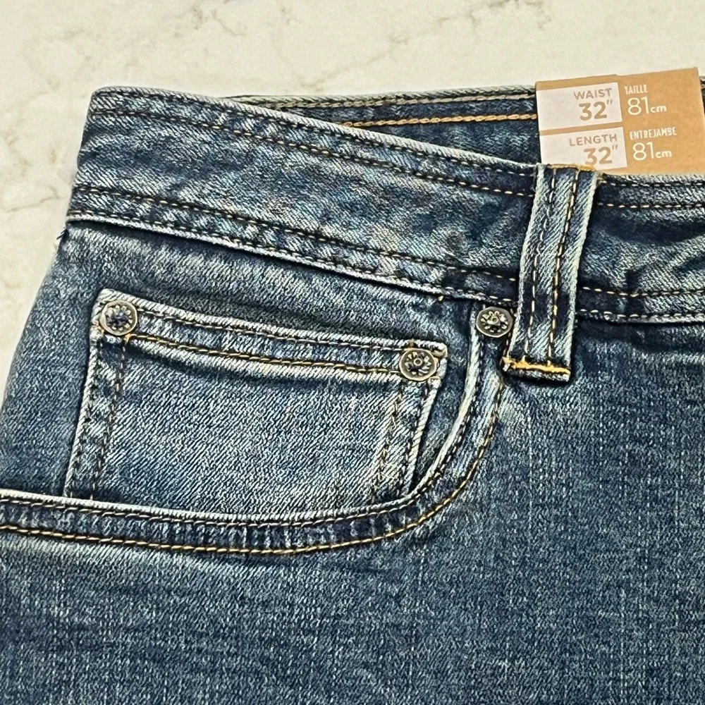 Prana NEW Axiom Jeans Mens 32 x32 Blue Denim Straight Leg Organic Cotton Stretch